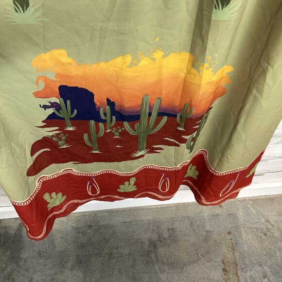 Lucky & Blessed Women's Sage Green Cactus Sunset Print Maxi Dress Size Small - Picture 6 of 12